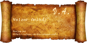 Velzer Anikó névjegykártya